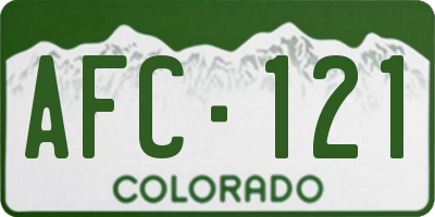 CO license plate AFC121