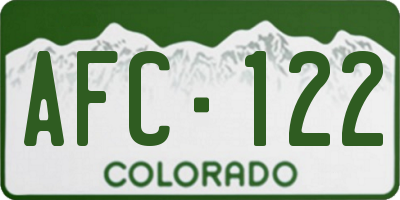 CO license plate AFC122