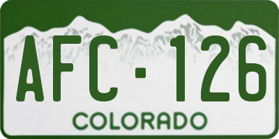 CO license plate AFC126