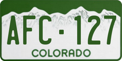 CO license plate AFC127