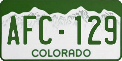 CO license plate AFC129