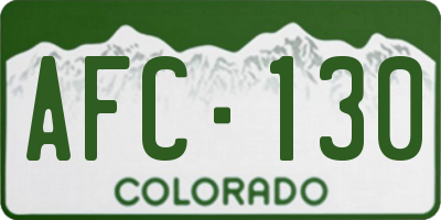 CO license plate AFC130