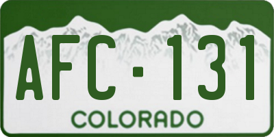 CO license plate AFC131