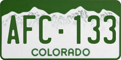 CO license plate AFC133