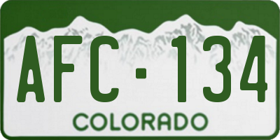 CO license plate AFC134