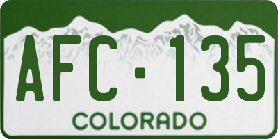 CO license plate AFC135