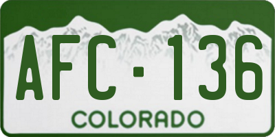 CO license plate AFC136