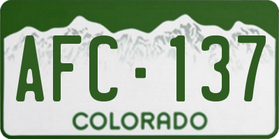 CO license plate AFC137