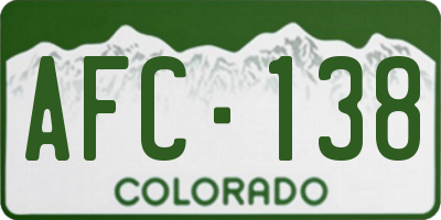 CO license plate AFC138