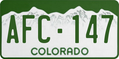 CO license plate AFC147