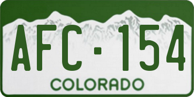 CO license plate AFC154