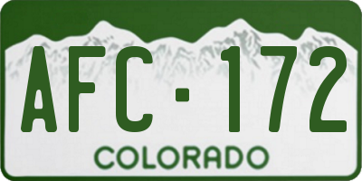 CO license plate AFC172