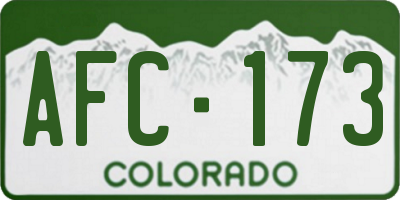 CO license plate AFC173