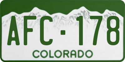 CO license plate AFC178