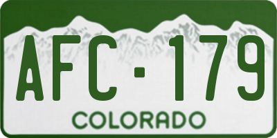 CO license plate AFC179