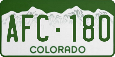 CO license plate AFC180