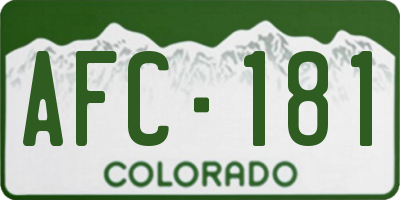 CO license plate AFC181