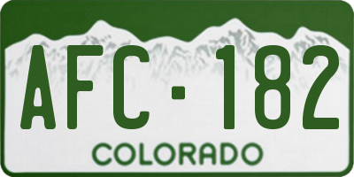 CO license plate AFC182