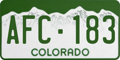 CO license plate AFC183