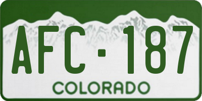 CO license plate AFC187