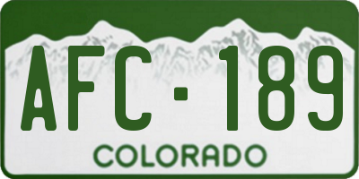 CO license plate AFC189