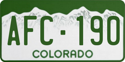 CO license plate AFC190