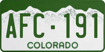 CO license plate AFC191