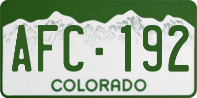 CO license plate AFC192