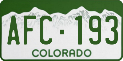 CO license plate AFC193