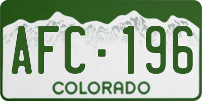 CO license plate AFC196
