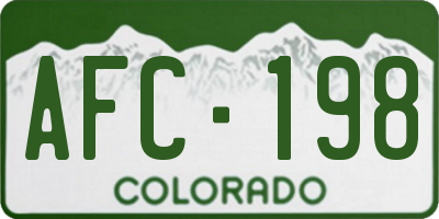 CO license plate AFC198