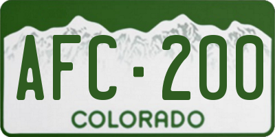 CO license plate AFC200