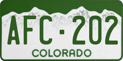 CO license plate AFC202