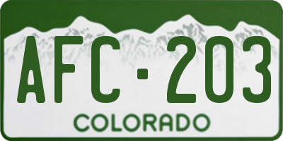 CO license plate AFC203