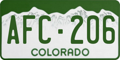 CO license plate AFC206