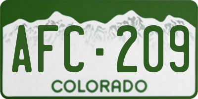 CO license plate AFC209