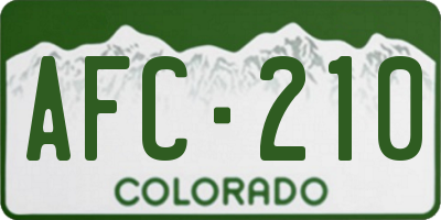 CO license plate AFC210