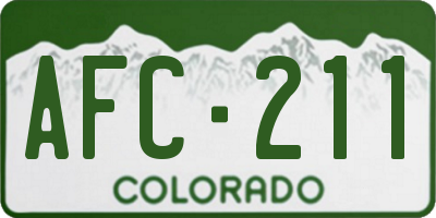 CO license plate AFC211