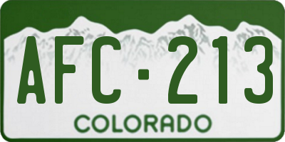 CO license plate AFC213