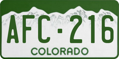 CO license plate AFC216