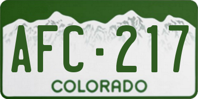 CO license plate AFC217