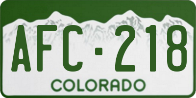 CO license plate AFC218