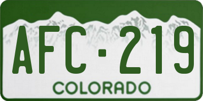 CO license plate AFC219