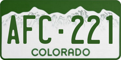 CO license plate AFC221