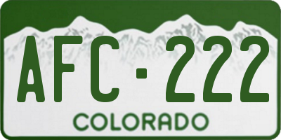 CO license plate AFC222