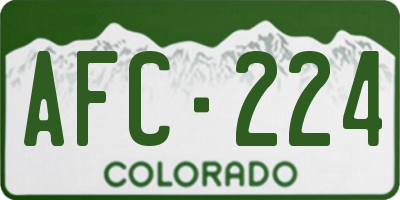 CO license plate AFC224