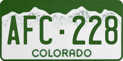 CO license plate AFC228