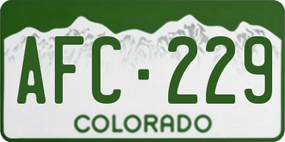 CO license plate AFC229