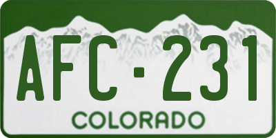 CO license plate AFC231