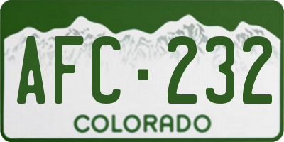 CO license plate AFC232